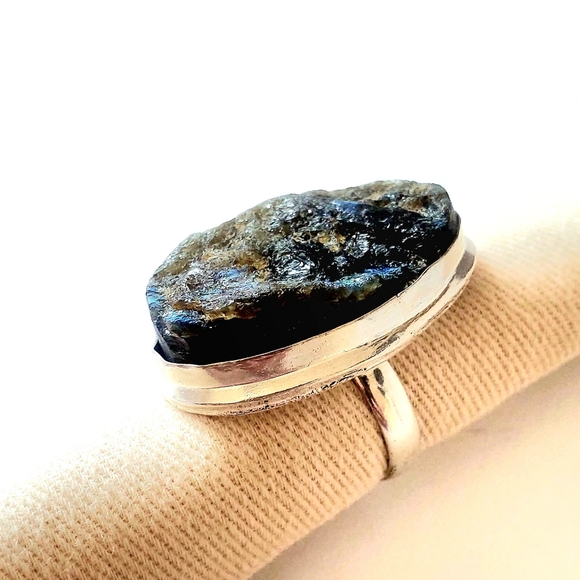Hand Crafted Natural Labradorite 925 Sterling Silver Ring, Size 8.5, NWT - Picture 5 of 15